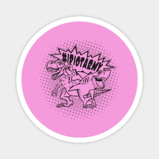 Pink Black and White line art logo Magnet